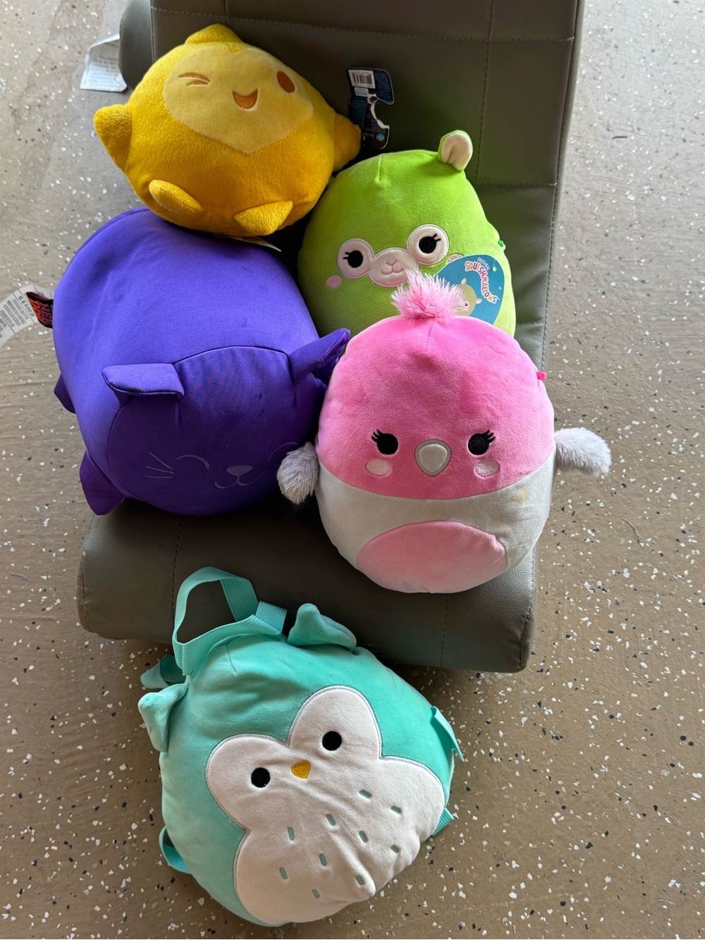 Squishmallows Plush Kids Backpacks - Pink, Purple, Green, Yellow, Teal